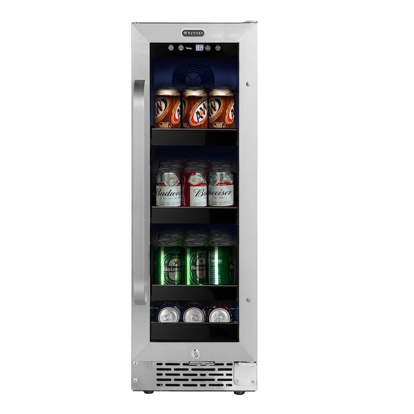 Whynter 12 inch Built-In 60 Can Undercounter Stainless Steel Beverage Refrigerator - BBR-638SB