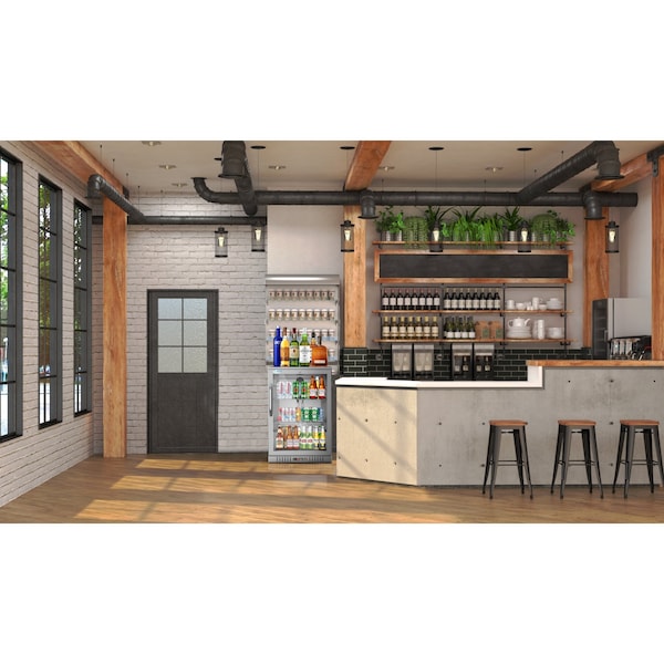 Koolmore One Door Stainless Steel Back Bar Cooler Counter Height Beverage Refrigerator, Mini Drink Fridge - BC-1DSW-SS