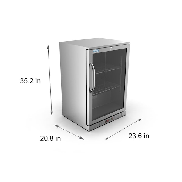 Koolmore One Door Stainless Steel Back Bar Cooler Counter Height Beverage Refrigerator, Mini Drink Fridge - BC-1DSW-SS