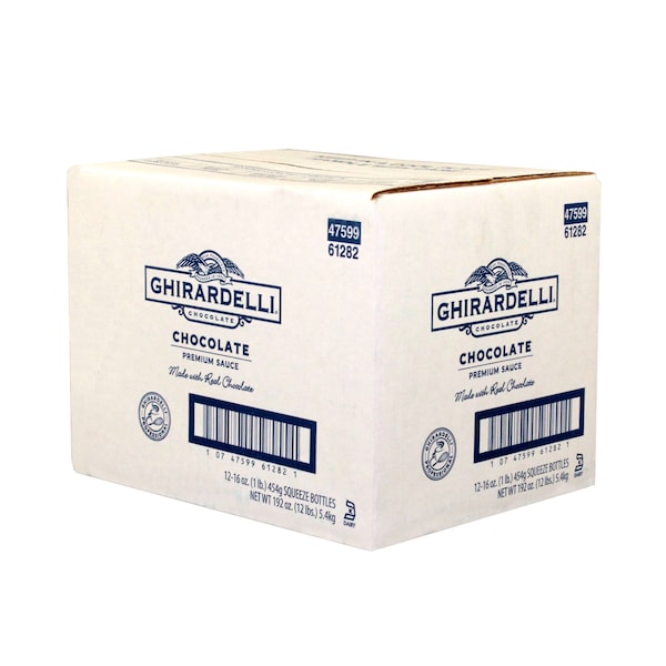 Botella exprimible de salsa de chocolate Ghirardelli Black Label de 16 oz., paquete de 12 - 61282.