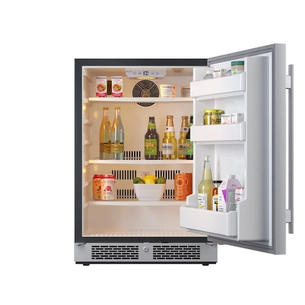Avallon 24 Inch Wide 566 Cu Ft BuiltIn Compact Refrigerator with Right Hinge - AFR242SSRH