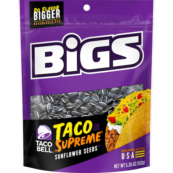 Semillas de Girasol con cáscara Bigs Taco Bell Taco Supreme de 5.35 oz., PK12 - 1601201340