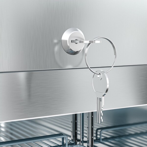 Koolmore Commercial Stainless-Steel Upright Freezer with Reach-In Self-Close Glass Doors, 6 Storage Shelves - RIF-2D-GD