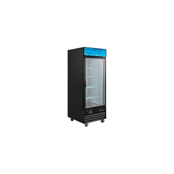 Global Equipment Nexel® Merchandiser Freezer, Glass Door, 23 Cu. Ft., Black - D648BMF-HC