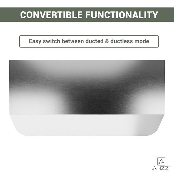 Anzzi 36-inch Under Cabinet Range Hood, Ducted or Ductless Convertible Kitchen over Stove Vent - RH-AZ2590PSS