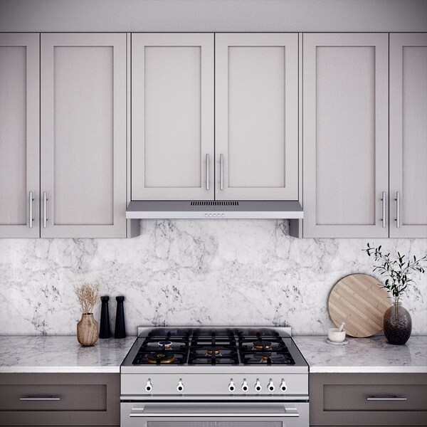 Streamline 36 in. Lagundo Ducted Undermount 80 CFM Range Hood in Brushed Stainless Steel - T-10549-1-DT