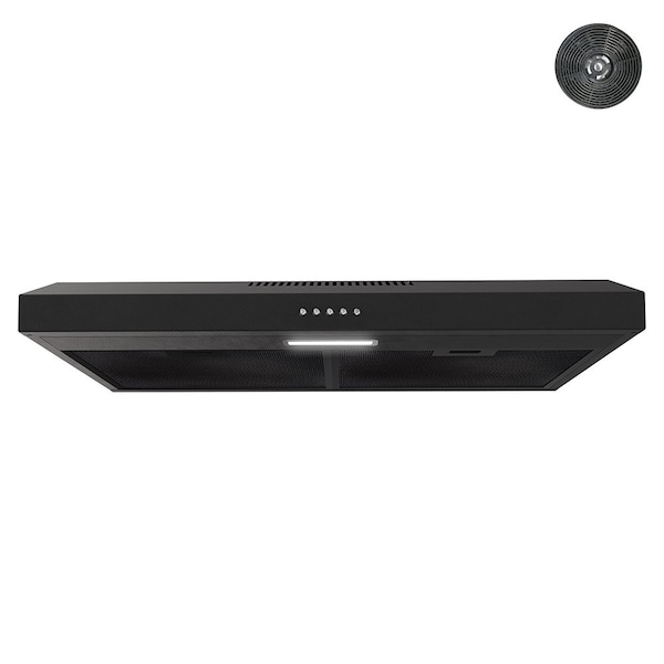 Streamline 30 in. Castellaro Ductless Undermount 80 CFM Range Hood in Grit Black - T-3208-4-DL