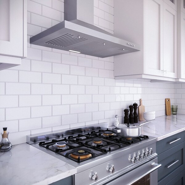 Streamline 36 in. Patria Convertible Wall Mount 220 CFM Range Hood in Brushed Stainless Steel - T-12151-1-CL