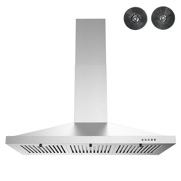 Streamline 36 in. Patria Convertible Wall Mount 220 CFM Range Hood in Brushed Stainless Steel - T-12151-1-CL