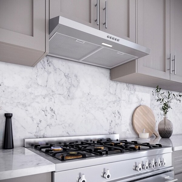 Streamline 30 in. Carmine Ducted Undermount 80 CFM Range Hood in Brushed Stainless Steel - T-3205-1-DT
