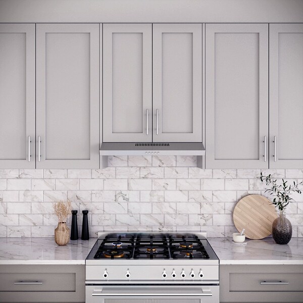 Streamline 30 in. Raffaele Convertible Undermount 80 CFM Range Hood in Brushed Stainless Steel - T-3205-1-CL