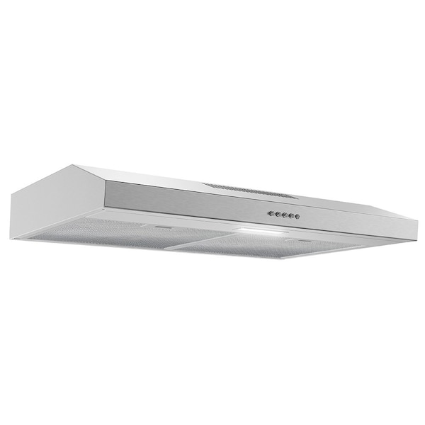 Streamline 30 in. Raffaele Convertible Undermount 80 CFM Range Hood in Brushed Stainless Steel - T-3205-1-CL