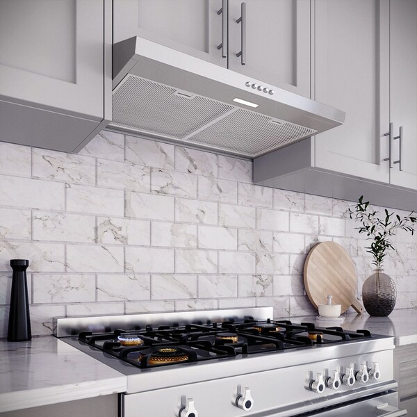 Streamline 30 in. Raffaele Convertible Undermount 80 CFM Range Hood in Brushed Stainless Steel - T-3205-1-CL