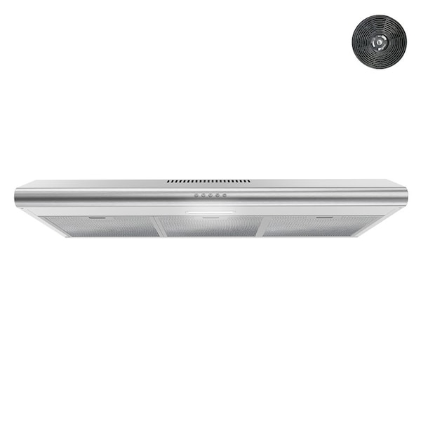 Streamline 36 in. Tigli Ductless Undermount 80 CFM Range Hood in Brushed Stainless Steel - T-10711-1-DL