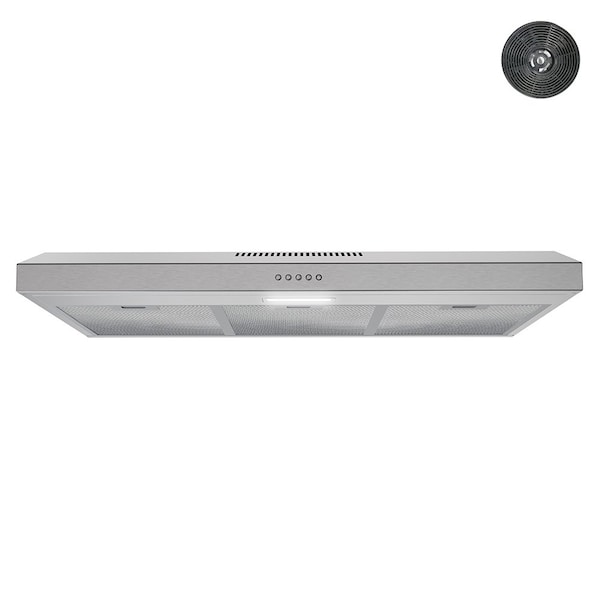 Streamline 36 in. Donini Ductless Undermount 80 CFM Range Hood in Brushed Stainless Steel - T-10549-1-DL