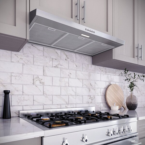 Streamline 36 in. Donini Ductless Undermount 80 CFM Range Hood in Brushed Stainless Steel - T-10549-1-DL