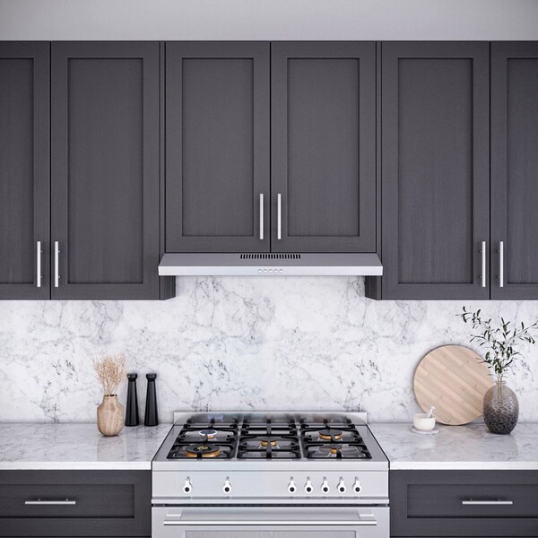 Streamline 36 in. Longhena Convertible Undermount 80 CFM Range Hood in Brushed Stainless Steel - T-10549-1-CL