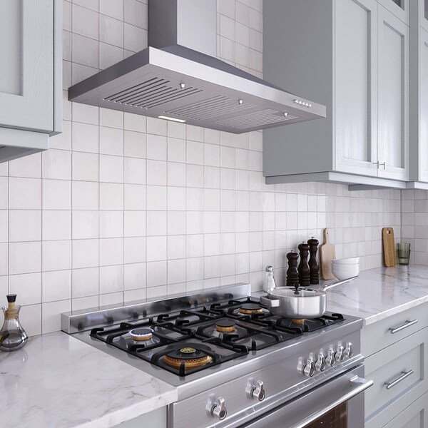 Streamline 36 in. Gaiola Ducted Wall Mount 220 CFM Range Hood in Brushed Stainless Steel - T-12151-1-DT