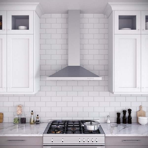 Streamline 36 in. Vicolo Ductless Wall Mount 220 CFM Range Hood in Brushed Stainless Steel - T-12151-1-DL