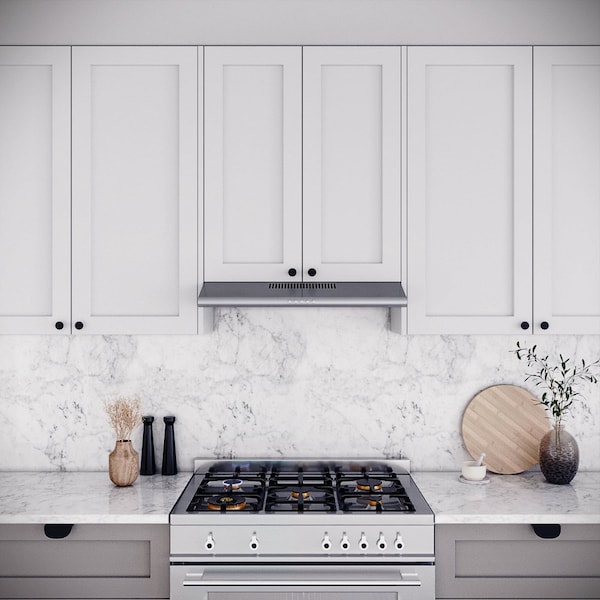 Streamline 30 in. Giovanni Convertible Undermount 80 CFM Range Hood in Brushed Stainless Steel - T-3367-1-CL