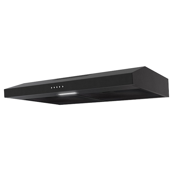 Streamline 30 in. Domenico Ducted Undermount 80 CFM Range Hood in Grit Black - T-3208-4-DT