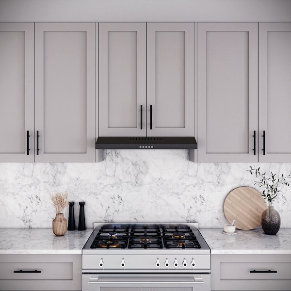 Streamline 30 in. Domenico Ducted Undermount 80 CFM Range Hood in Grit Black - T-3208-4-DT