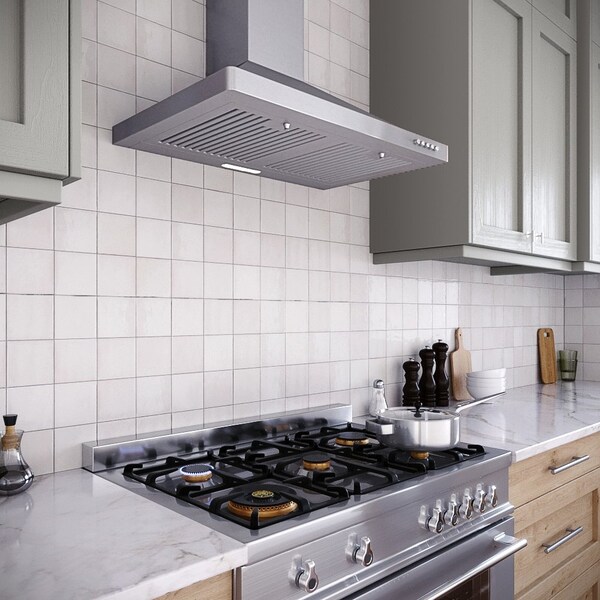 Streamline 30 in. Stadera Ducted Wall Mount 220 CFM Range Hood in Brushed Stainless Steel - T-163-1-DT