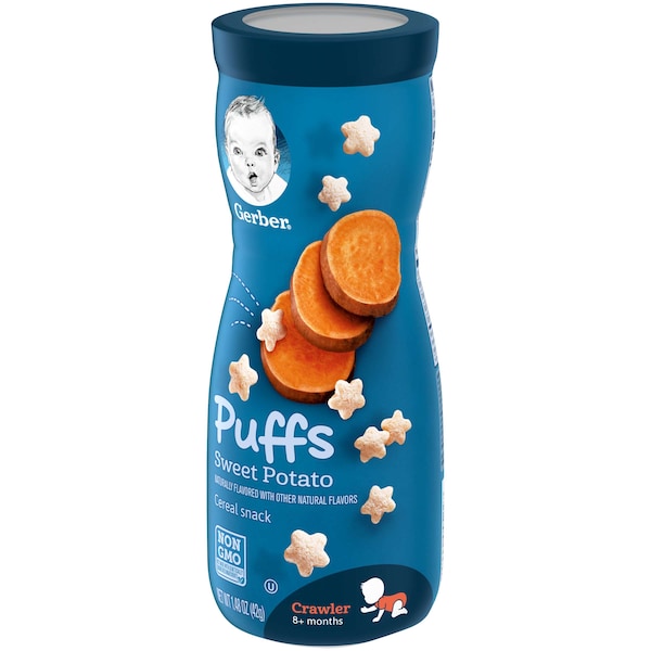 Gerber Puffs Bocadillo para bebé de camote 1.48 oz., paquete de 6 - 00015000960100_