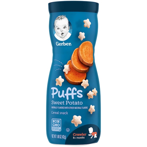 Gerber Puffs Bocadillo para bebé de camote 1.48 oz., paquete de 6 - 00015000960100_