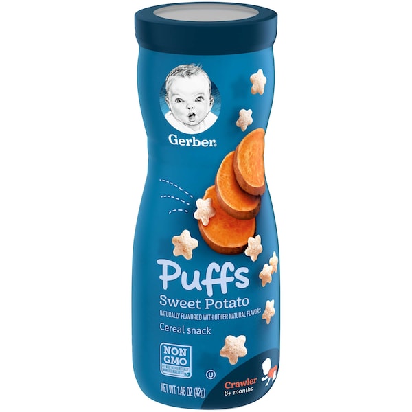 Gerber Puffs Bocadillo para bebé de camote 1.48 oz., paquete de 6 - 00015000960100_