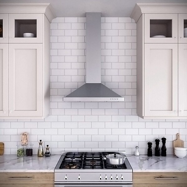 Streamline 30 in. Bernardo Convertible Wall Mount 220 CFM Range Hood in Brushed Stainless Steel - T-163-1-CL
