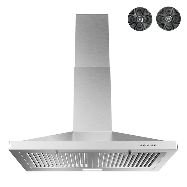 Streamline 30 in. Bernardo Convertible Wall Mount 220 CFM Range Hood in Brushed Stainless Steel - T-163-1-CL