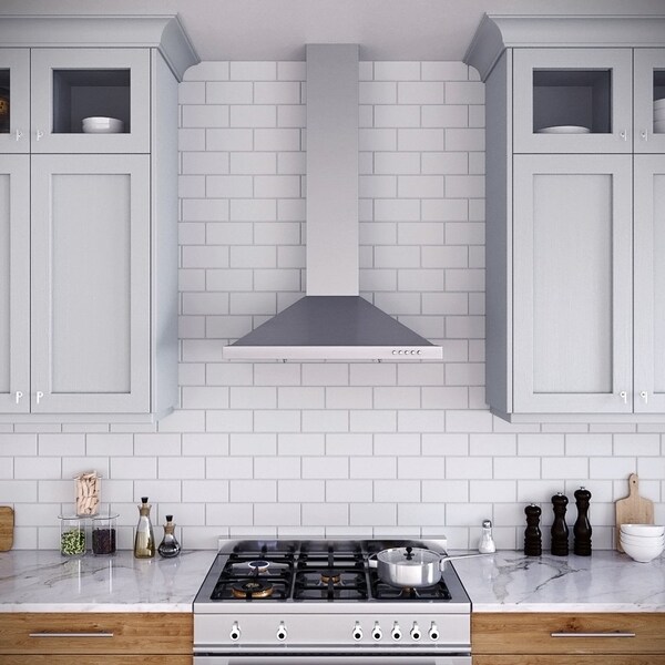 Streamline 30 in. Pontiere Ductless Wall Mount 220 CFM Range Hood in Brushed Stainless Steel - T-4807-1-DL