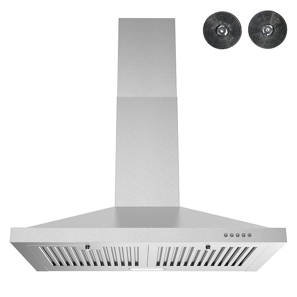Streamline 30 in. Pontiere Ductless Wall Mount 220 CFM Range Hood in Brushed Stainless Steel - T-4807-1-DL