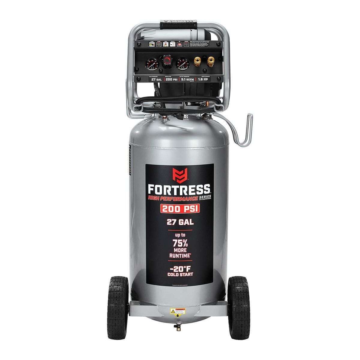 FORTRESS de 27 galones, Compresor de aire vertical para taller/automóvil de alto rendimiento con 200 PSI - 56403