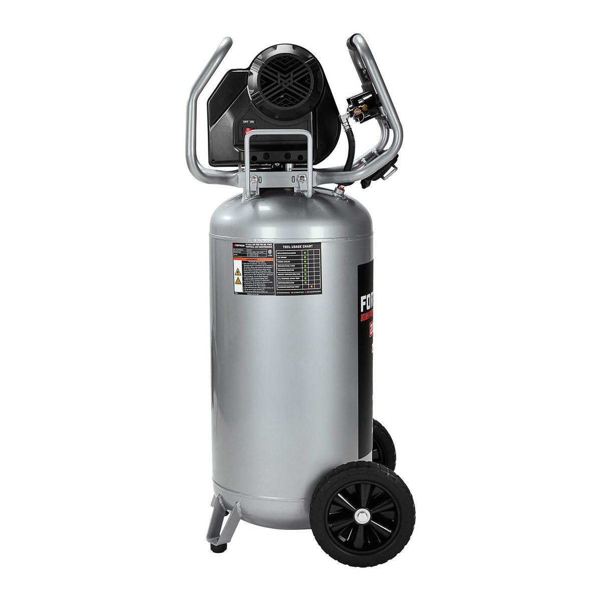 FORTRESS de 27 galones, Compresor de aire vertical para taller/automóvil de alto rendimiento con 200 PSI - 56403
