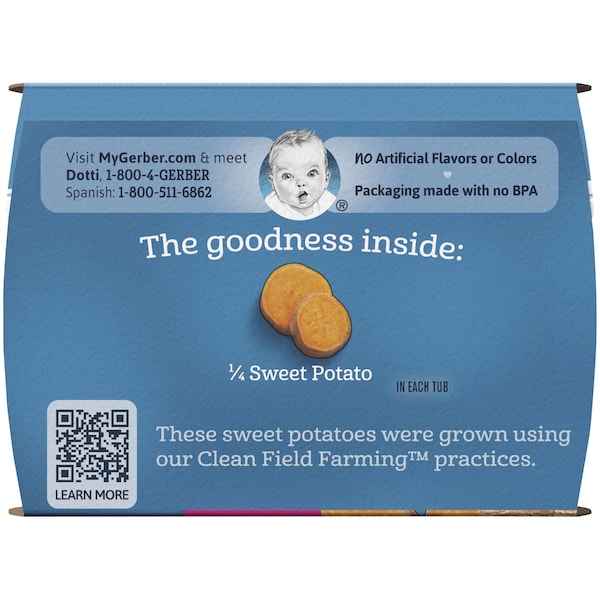 Gerber 1st Foods Sweet Potato Multi Pack de 4 oz. - Paquete de 8 tinas, PK8 - 00015000910402U
