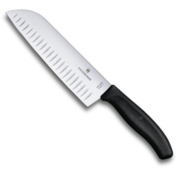 Swiss Army Brands 2022 Victorinox Kitchen Swiss Classic Santoku 7In Granton Blade, 10.75In Width At Handle Black - VIC-6.8523.17