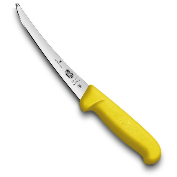 Swiss Army Brands Victorinox Kitchen Boning Knife 4.75In Flex Fibrox Safety Grip Yellow - VIC-5.6618.12M