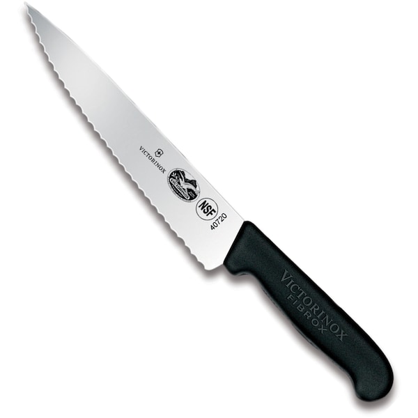 Swiss Army Brands Victorinox 40720 Kitchen Fibrox Pro Black Chef'S - Serrated, 70.5In Blade, 10.5In Width At Handle - VIC-5.2033.19