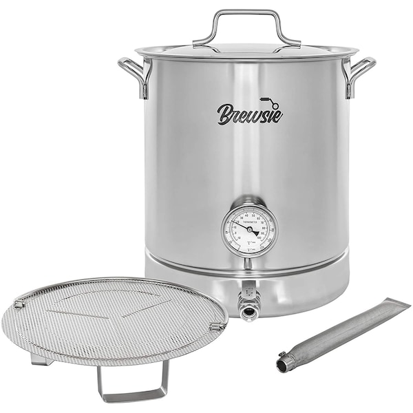 Concord BREWSIE 8 Gal/ 32 Quart Stainless Steel Home Brew Kettle Set - BEW-8FK