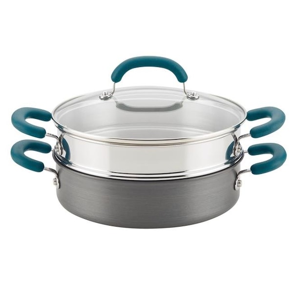 Rachael Ray Rachael Ray 81151 3 qt. Create Delicious Hard Anodized Aluminum Nonstick Steam Set - Gray - 81151