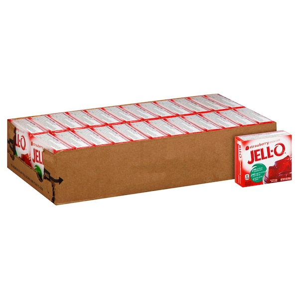 Gelatina en polvo instantánea de fresa Jell-O 3 oz., paquete de 24 - 00043000200711