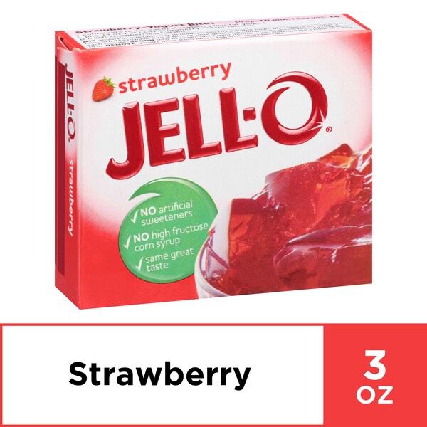 Gelatina en polvo instantánea de fresa Jell-O 3 oz., paquete de 24 - 00043000200711