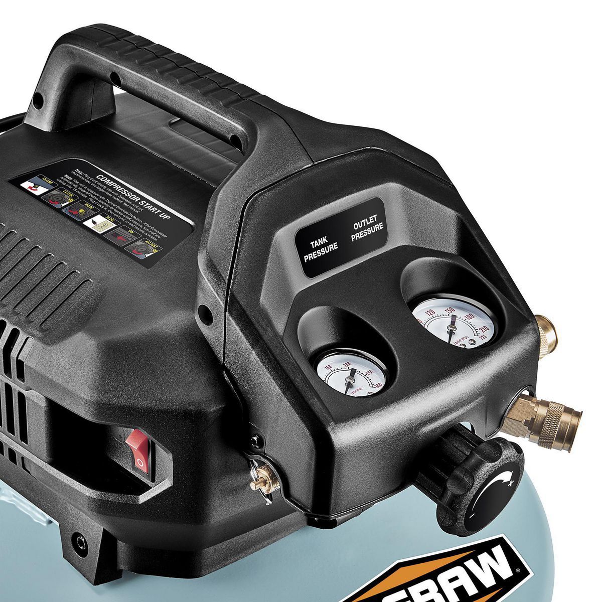 Compresor de aire tipo panqueque Mcgraw de 6 galones, 0.8 HP, 150 PSI sin aceite - 58636