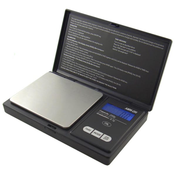 American Weigh Scales 250 x 0.1G Signature Series Black Digital Pocket Scale - AWS-250-BLK