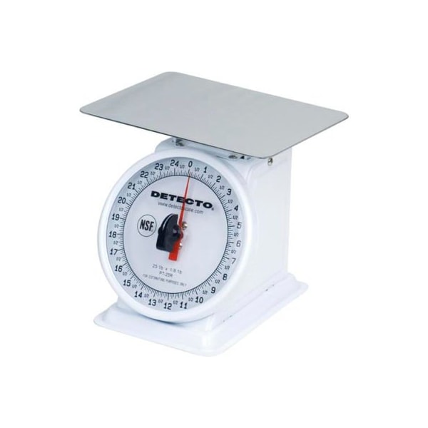 Detecto Detecto PT-25 Top Load Scale 25 x 1/8lb W/ Enamel Finish, 6" Fixed Dial, 5-3/4" Square Platform - PT-25