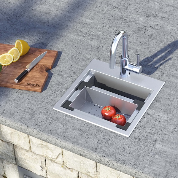 Ruvati replacement colander for RVH8215 sink Stainless Steel with Plastic Corners - RVA1315