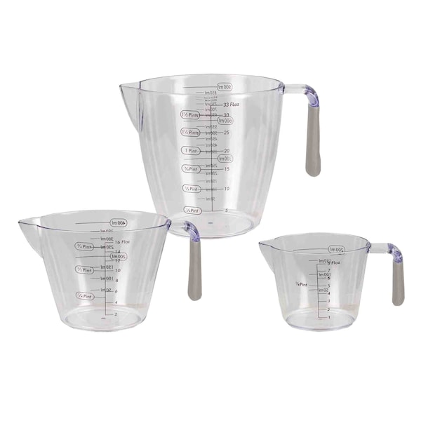 Hds Trading 3 Piece Measuring Cup with Rubber Grip - ZOR95920