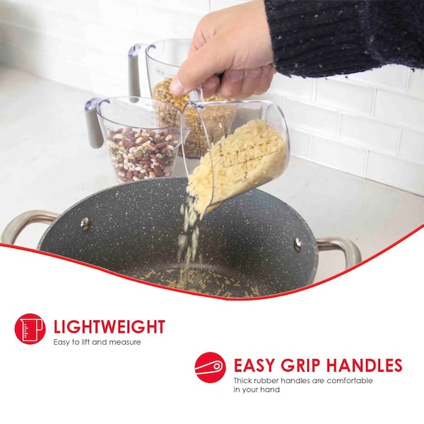 Hds Trading 3 Piece Measuring Cup with Rubber Grip - ZOR95920